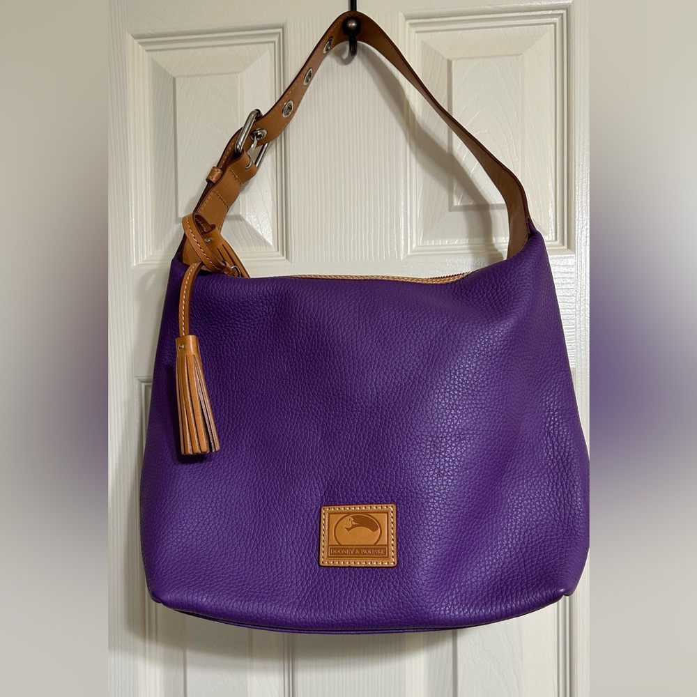 Purple Leather Shoulder Bag
